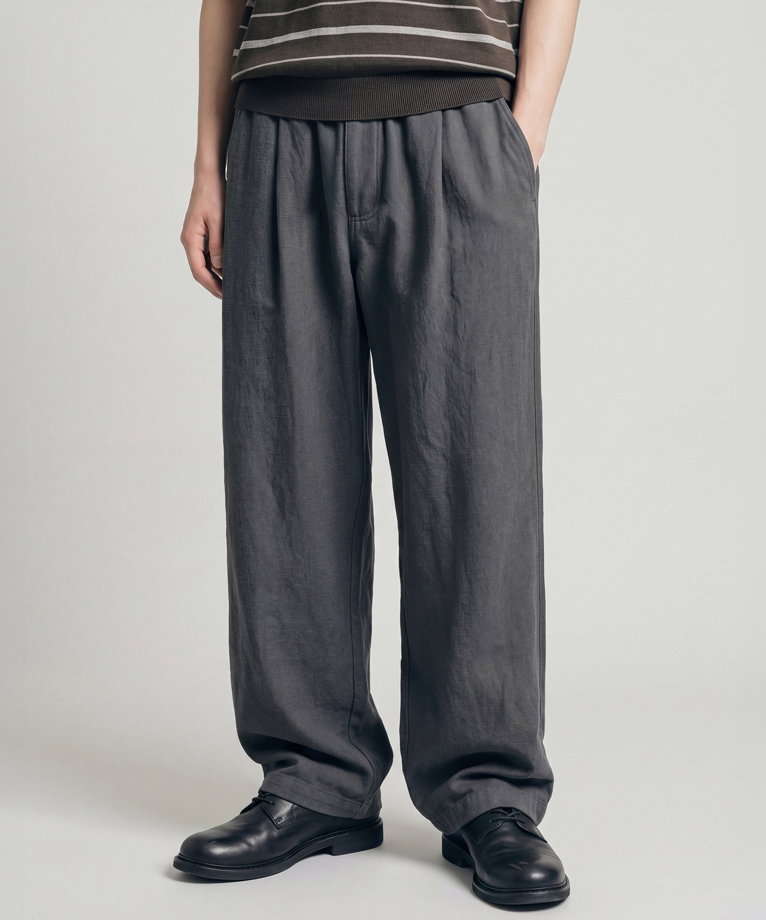 Airflow Linen Like Pants Darkgray HSLP2697