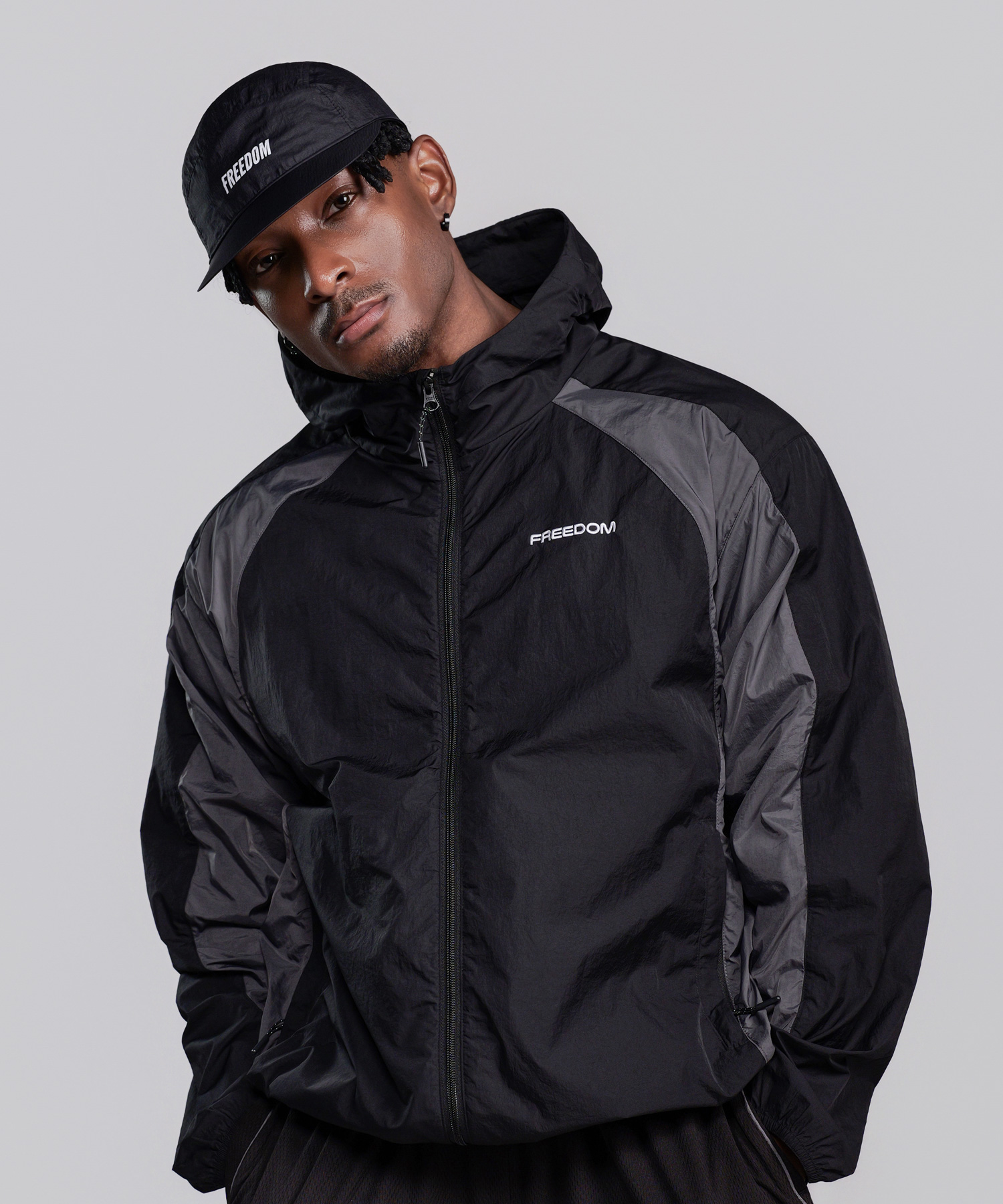 Split Light Windbreaker (Black)