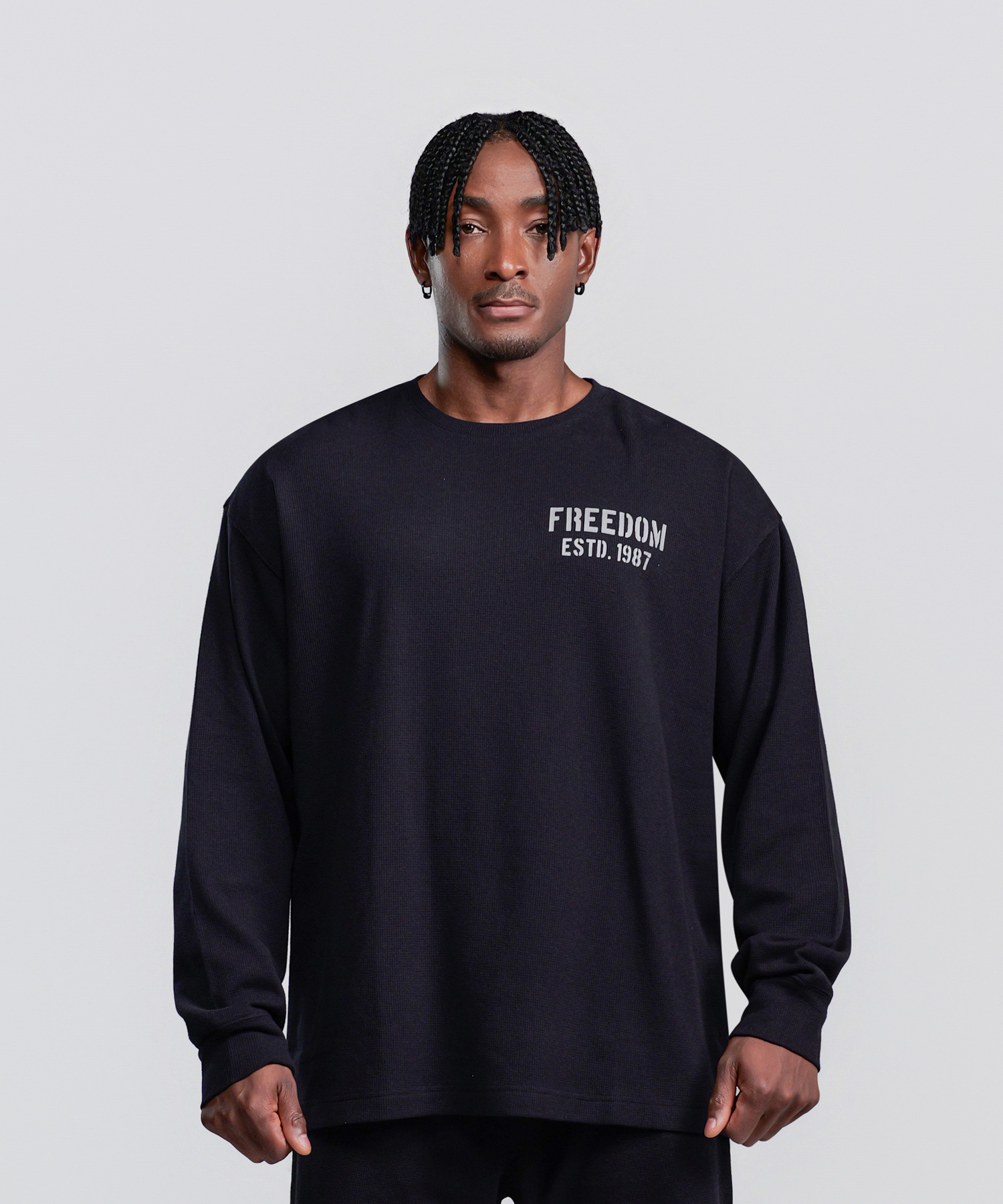 1987 Waffle Long Sleeve (Black)