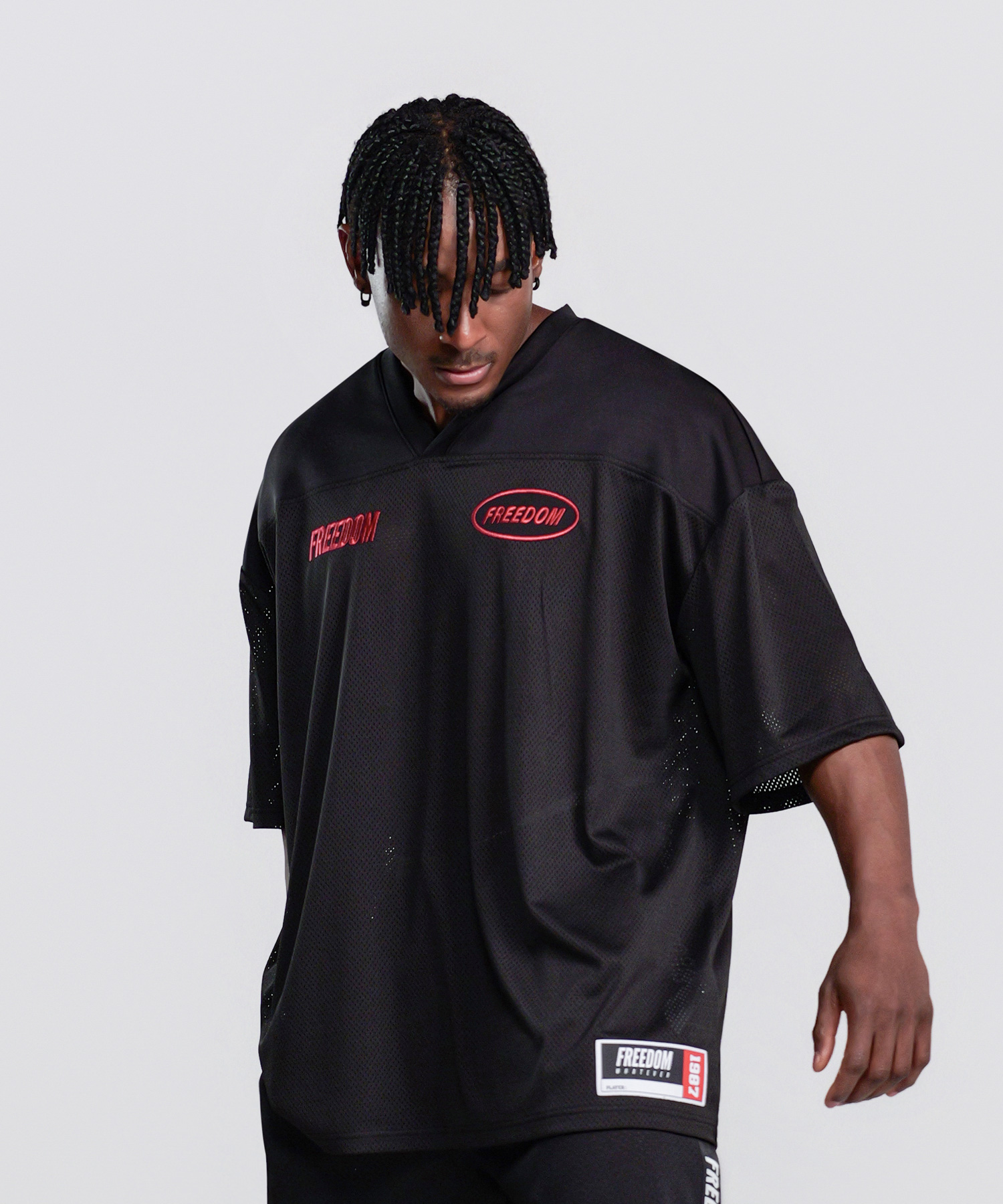 Freedom Mesh Rugby Jersey, чёрный/красный