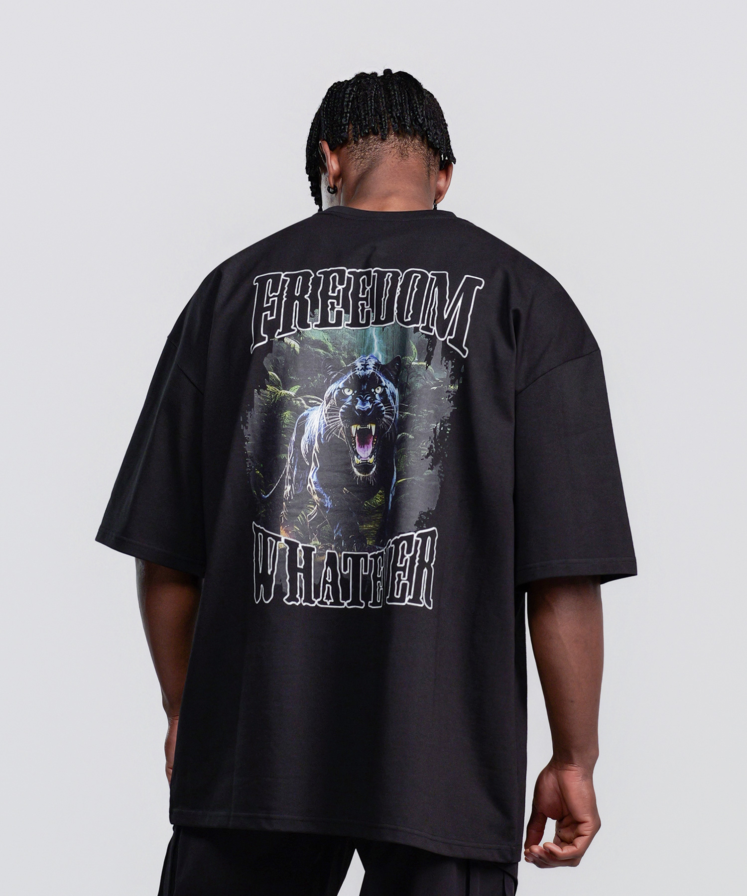 Panther Print T-shirt (Black)