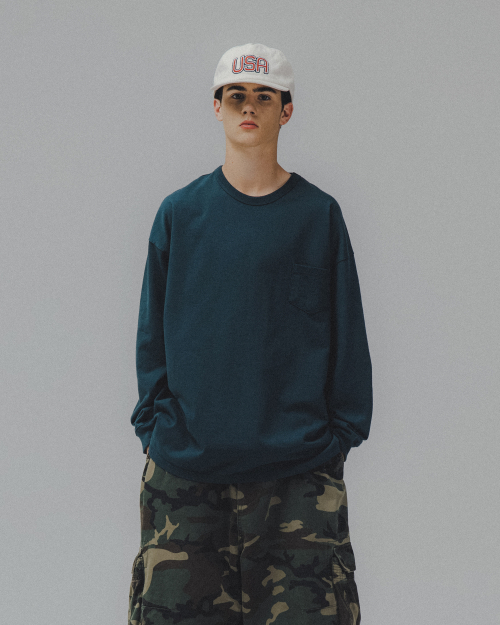 Essential Pocket Long Sleeve - Blue Green