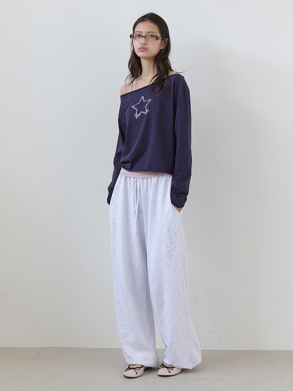 signature easy pants - melange gray
