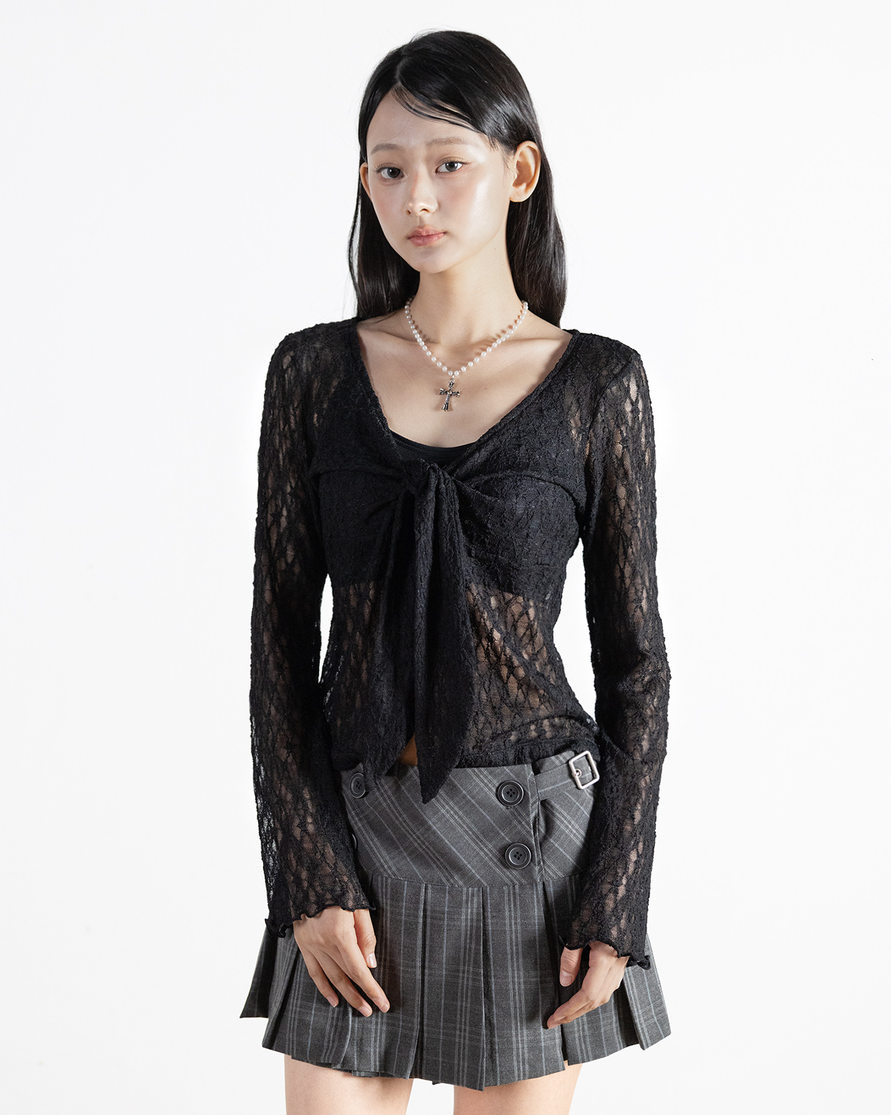 Boho Ribbon Cardigan Black