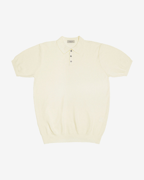 Texture Summer Polo Knit (Ivory)