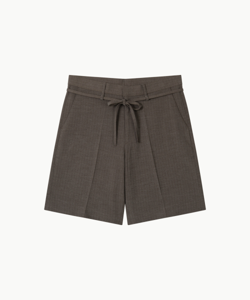 Drawstring Herringbone брюки — Brown