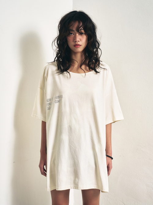 Y. STUDDED OVERSIZED T-SHIRT IVORY