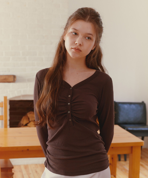 Delphin Button T-shirt_Charcoal
