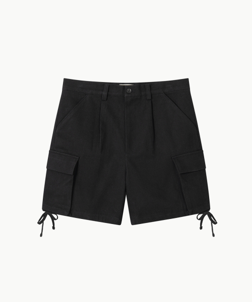 Свободные шорты карго на завязках - Black