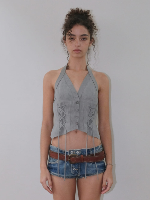 HALTER NECK TOP [серый]