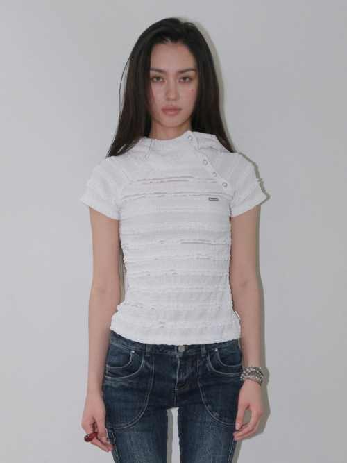 FRILL HOODIE [IVORY]