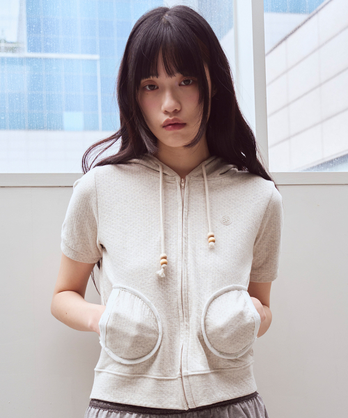 Bell Strap Flower Hoodie, Oatmeal