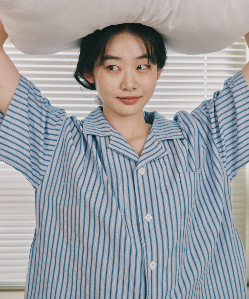 (uni)레지던스 시어서커 파자마 호라이즌 블루