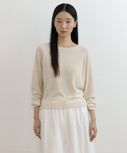 linen raglan knit-oatmeal