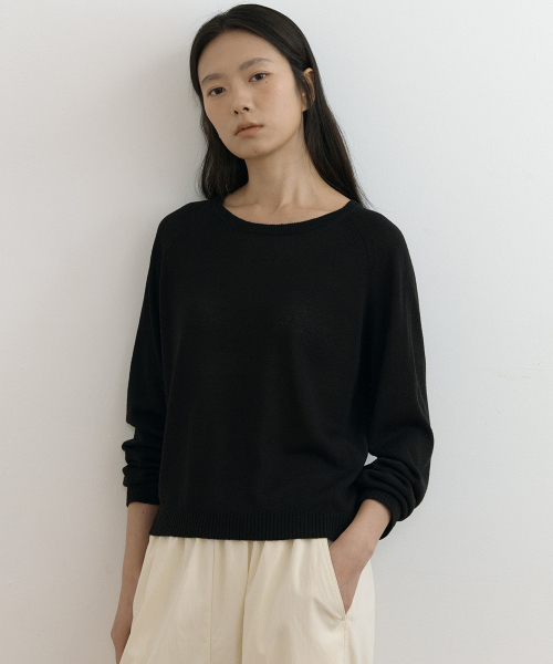 linen raglan knit-чёрный