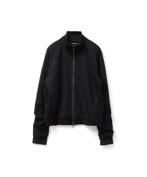Double Sleeve Track Cardigan Black
