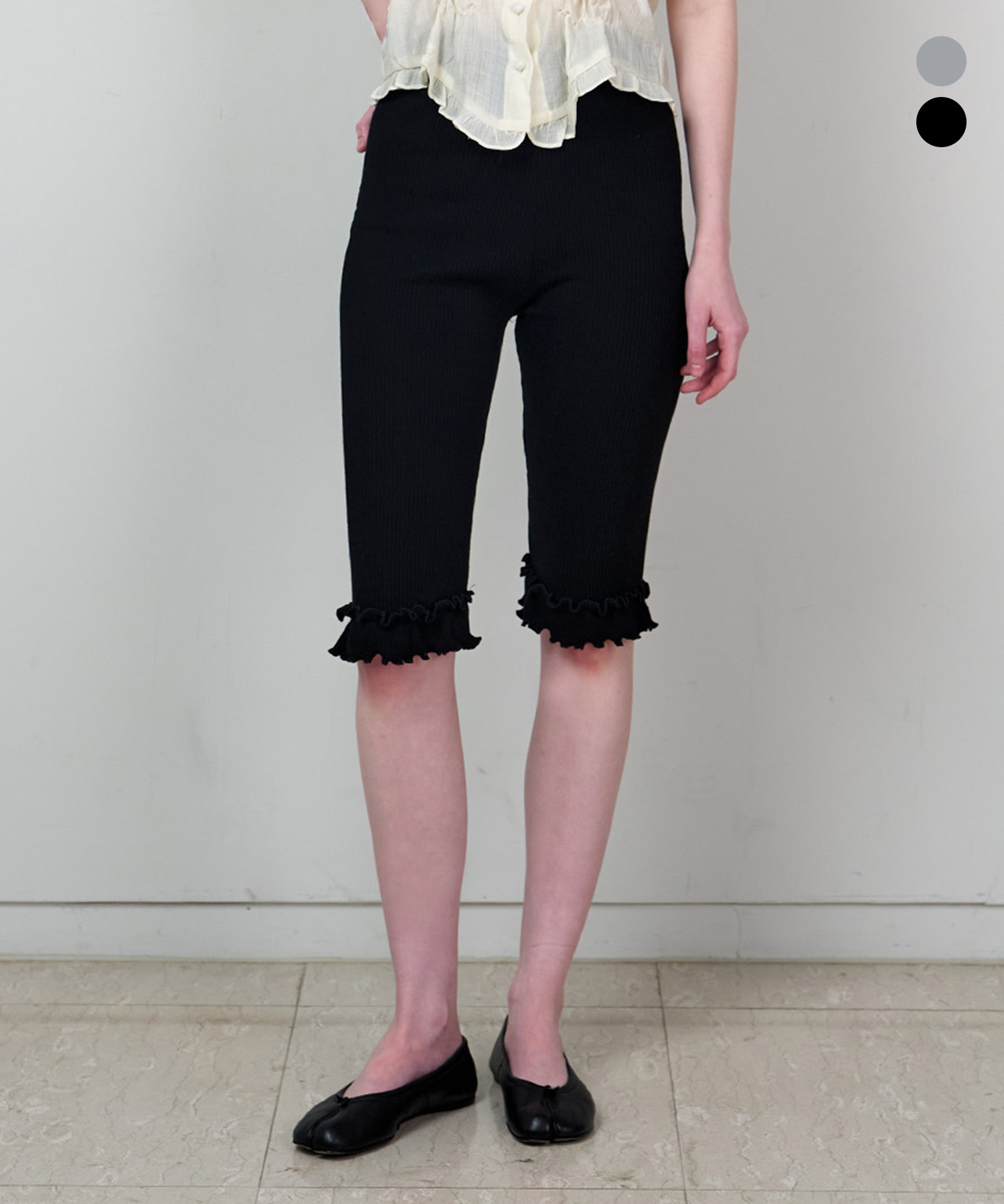 Frill Banding Capri Pants_2 Color