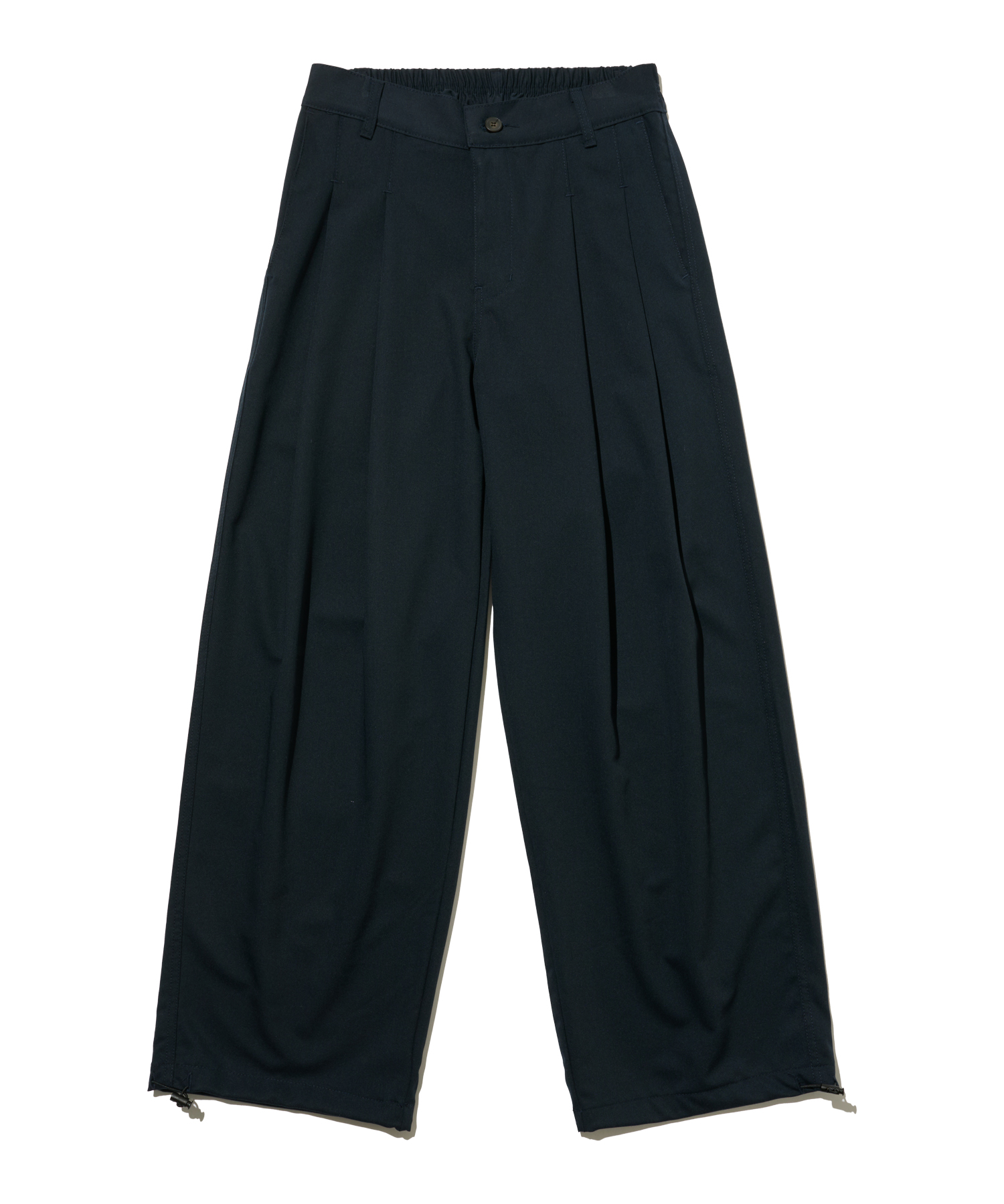 Широкие брюки слаксы с двумя защипами (Navy)