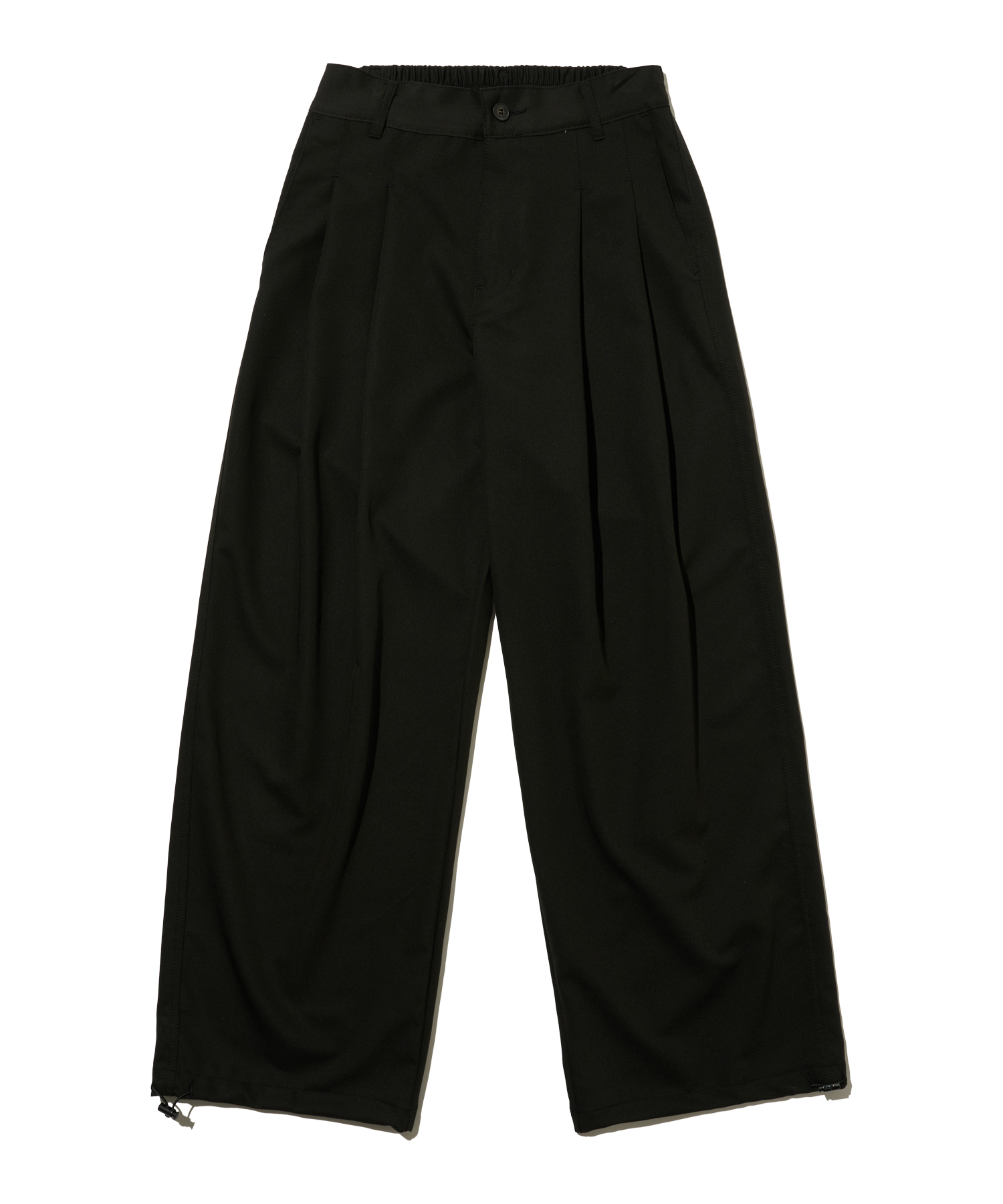 Широкие брюки-слаксы с двумя защипами (Black)