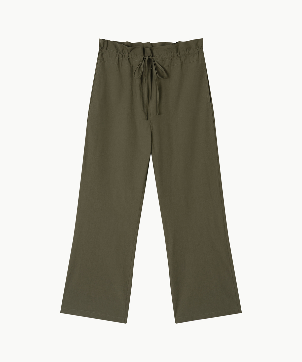 MIDDLE STRING LINEN TROUSERS - KHAKI