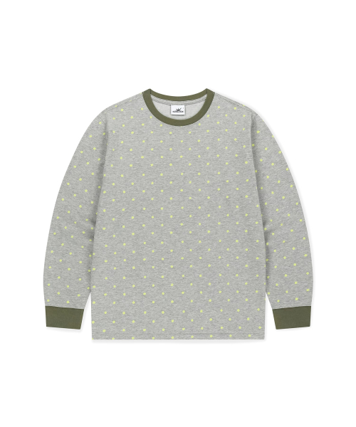 Pattern LS Tee Heather Grey