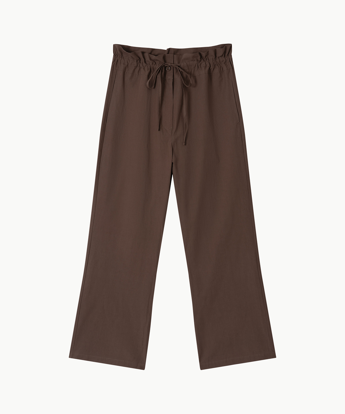 MIDDLE STRING LINEN TROUSERS - BROWN