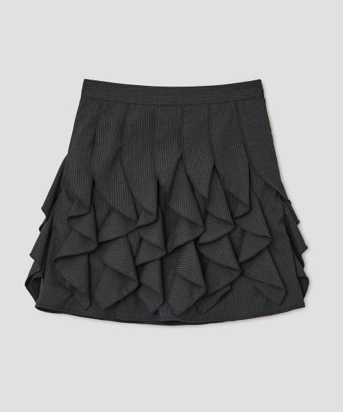 All Over Ruffle Skirt [Charcoal]