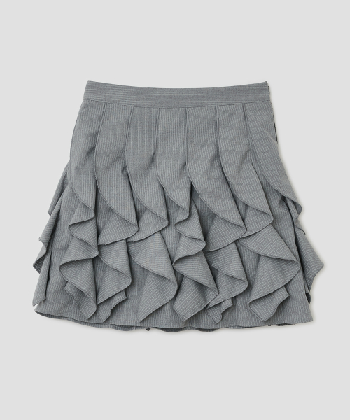 All Over Ruffle Skirt [Gray]