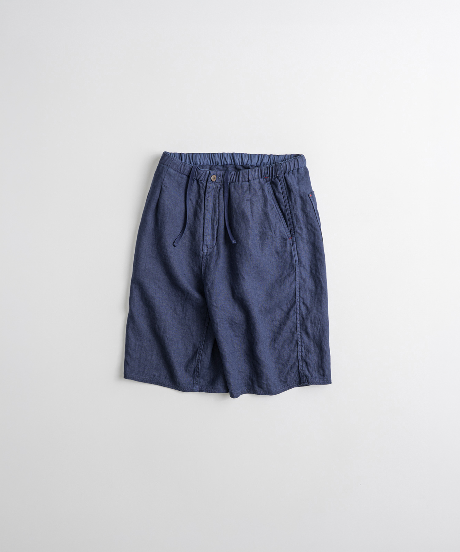 DYED LINEN EASY 1/2 TROUSERS indigo