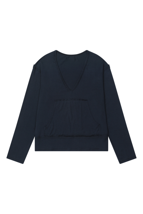 RAW V LONG SLEEVE IN NAVY