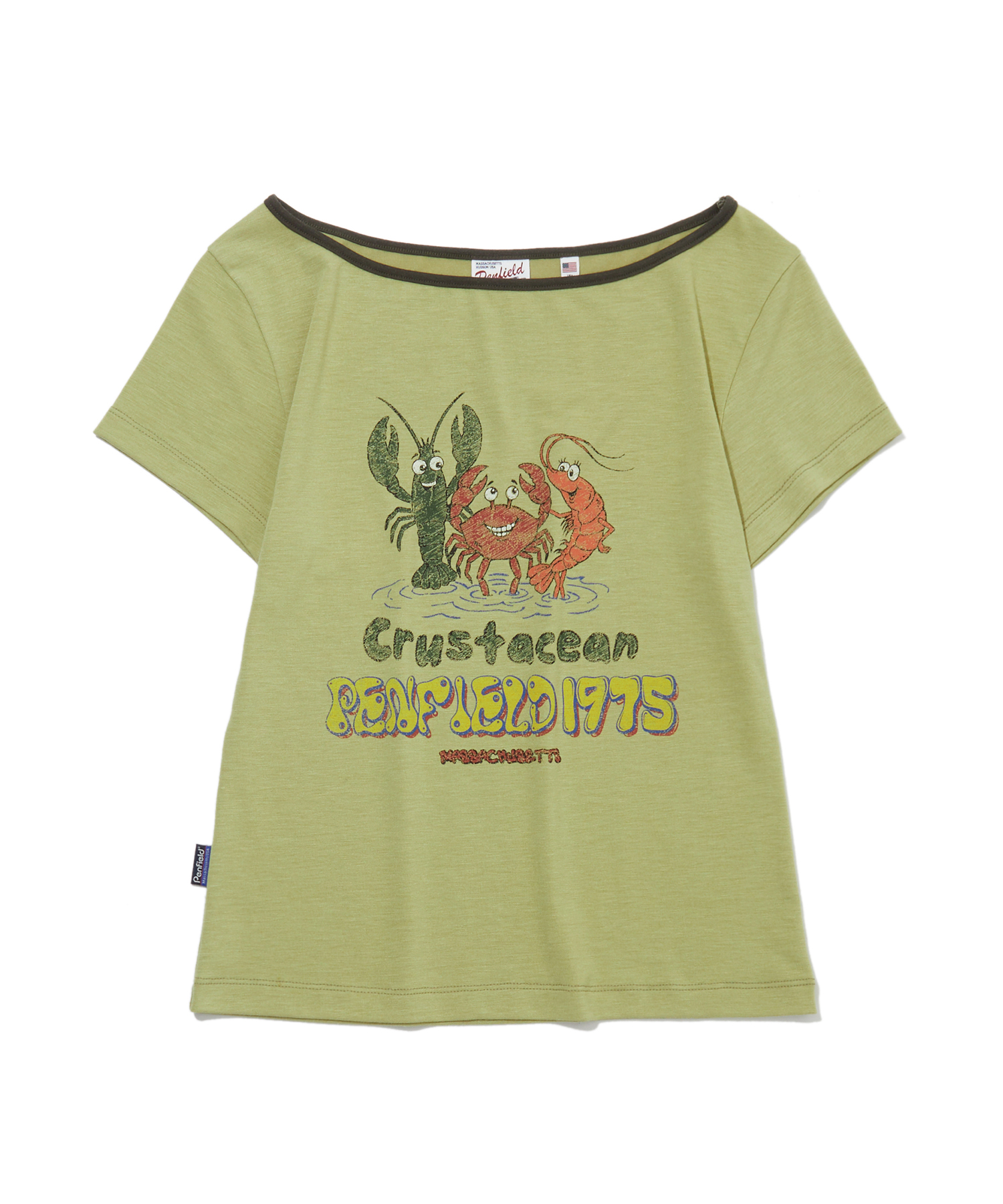 Женская футболка CRUSTACEAN с принтом, вырез лодочка, Green_FS2KT90F