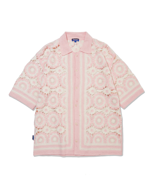 Вязаная рубашка-поло Ripley Crochet Pink_FS2NJ70U