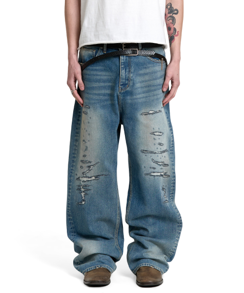 Repaired Wide Leg Denim