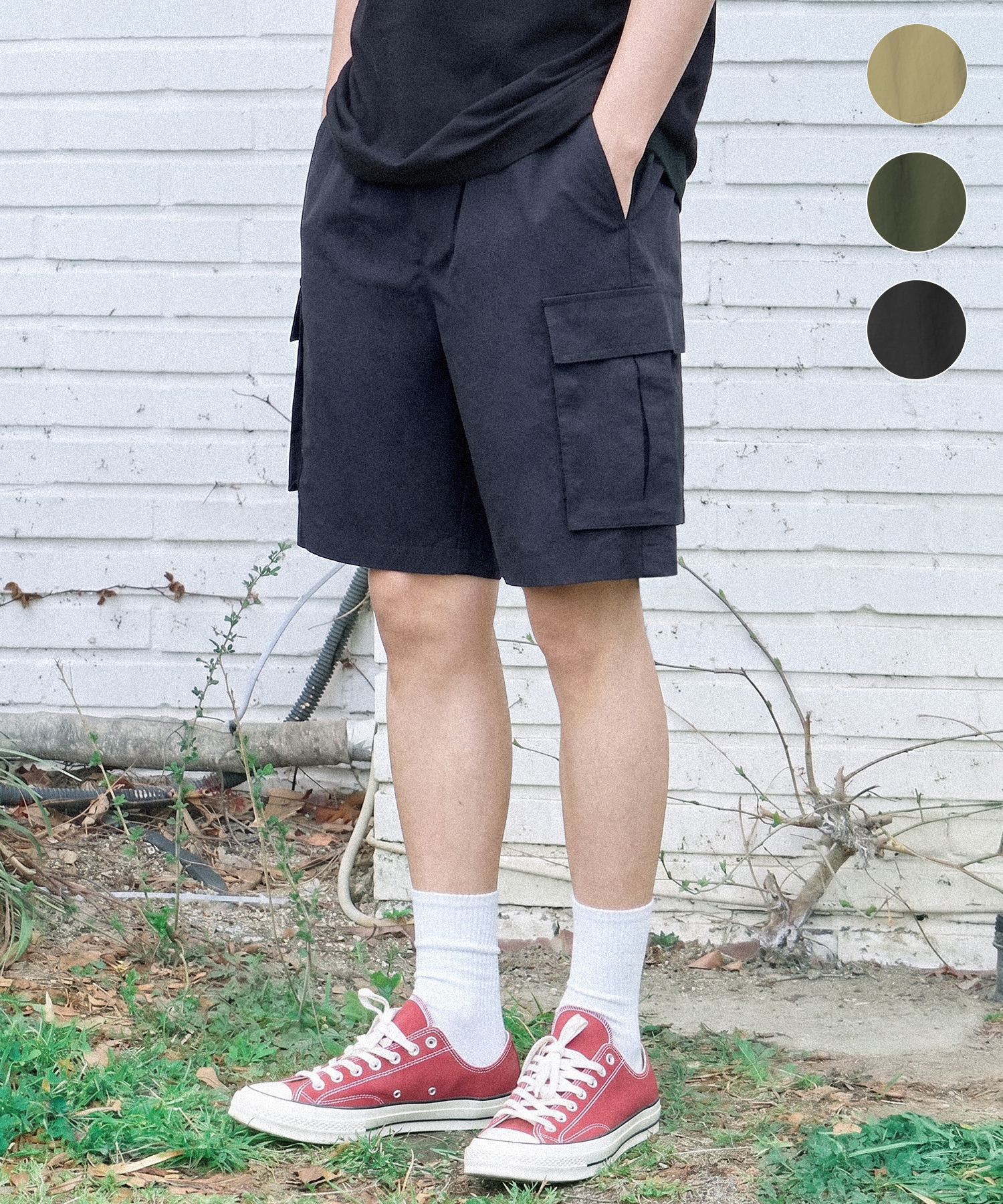 Nylon Cargo Tech Shorts-3Color