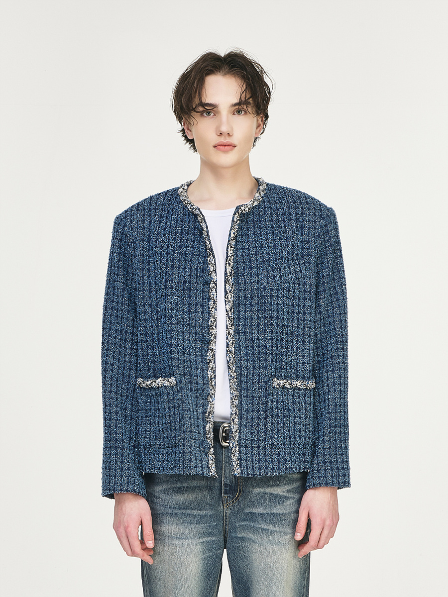 Denim Tweed Jacket Blue