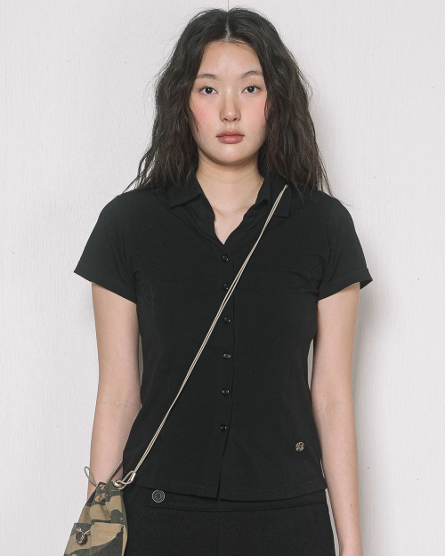 2-WAY COLLAR S/S SHIRTS(BLACK)