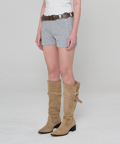 Короткие трикотажные шорты в рубчик Melange Grey
