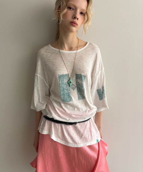 SHEER SLUB T-SHIRT / ivory