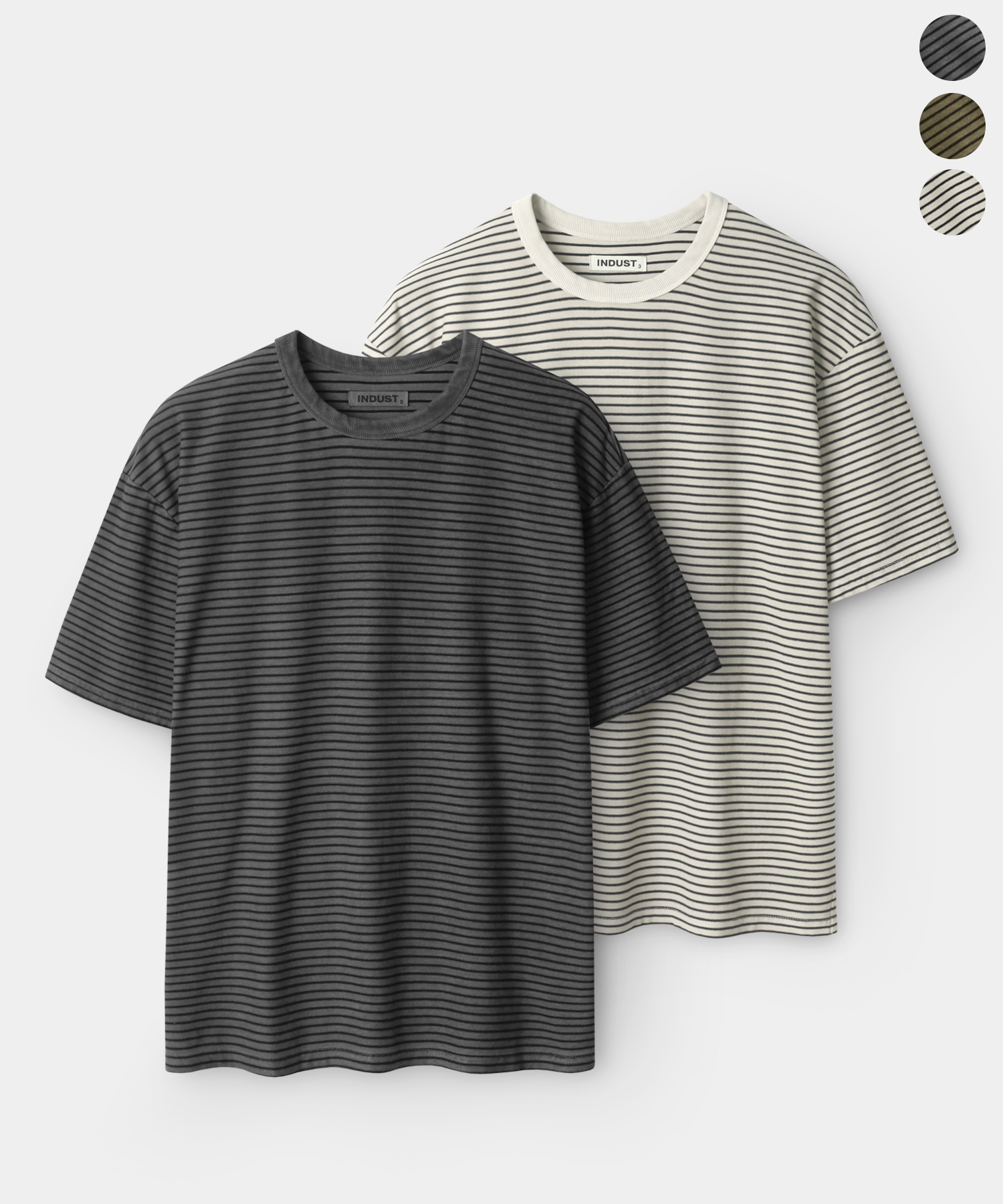Пигментная полосатая футболка Washed — 3 цвета