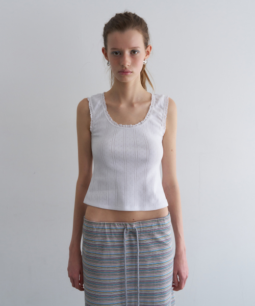 [26SS] MINI LACE SLEEVELESS_WHITE