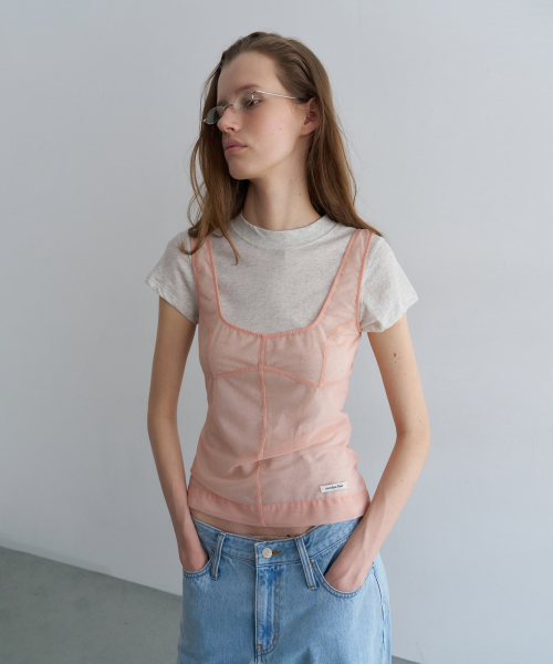 MESH CORSET SLEEVELESS_PEACH