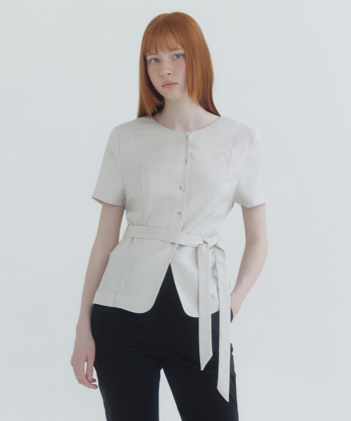 Anna Tie Short Sleeve блуза