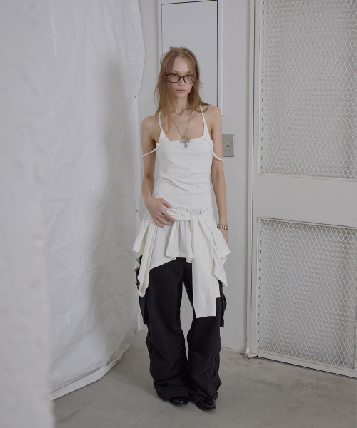 DOUBLE LAYER TIE OPS / IVORY