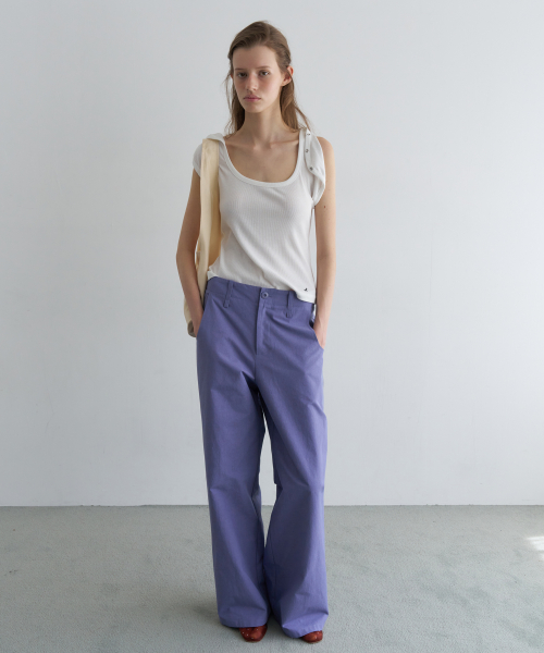 COTTON WIDE PANTS_LAVENDER