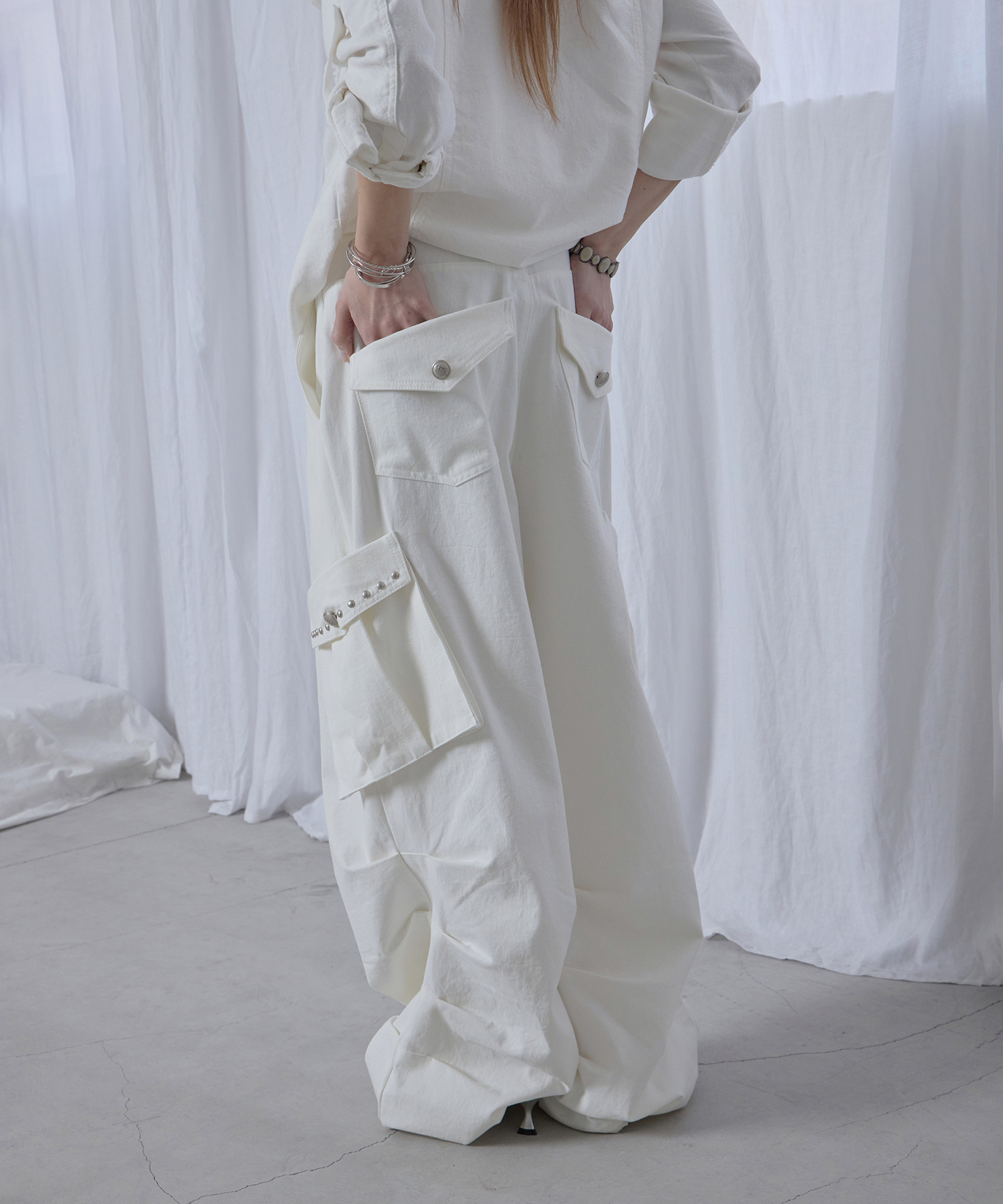 CROWN STRUCTURED POCKET PANTS / IVORY