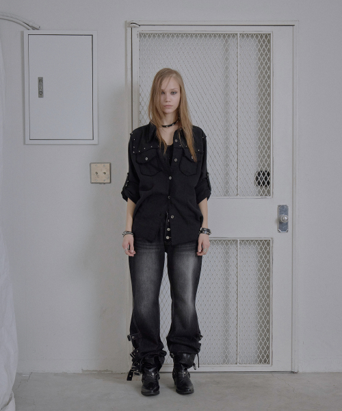 WESTERN FRINGE SHIRTS / BLACK