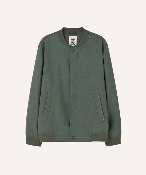 Шерстяной бомбер с круглым вырезом Olive