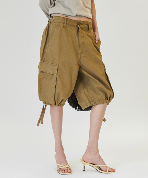 Vintage Cargo Half-pants [BEIGE]