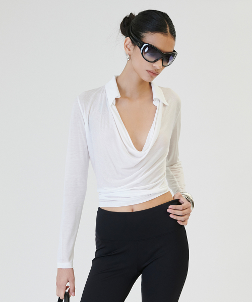 Drapping Collar Tencel T [IVORY]