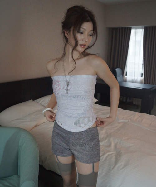 Printed Lace Eyelet Top_Ivory
